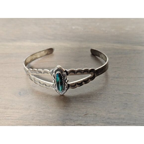 9.68g Maisel's Turquoise Native Cuff Bracelet Sterling Silver Vintage - Picture 1 of 6